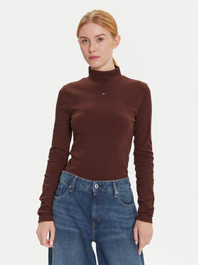 Tommy Jeans Tommy Jeans Halenka Essential DW0DW19830 Hnědá Slim Fit