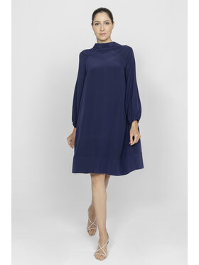 Deni Cler Milano Deni Cler Milano Sukienka koktajlowa T-DC-3475-E2-80-58-1 Granatowy Oversize