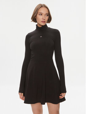 Tommy Jeans Tommy Jeans Rochie de zi DW0DW17524 Negru Slim Fit