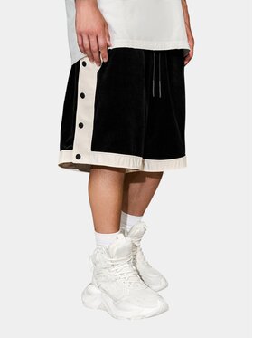 MADE BY SOCIETY MADE BY SOCIETY Spodnie materiałowe Bermude RAW EDGE - B17442 Czarny Basic Fit