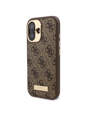Guess Guess Etui na telefon iPhone 16 Brązowy