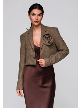Ombre Ombre Marynarka LW-BLZB-0100 Beżowy Regular Fit