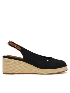 Tommy Hilfiger Tommy Hilfiger Espadrile Flag Mid Wedge Espad Slingback FW0FW08595 Negru