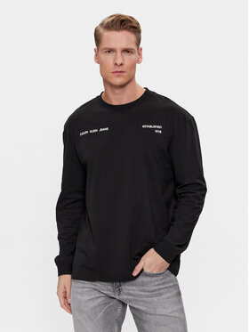 Calvin Klein Jeans Calvin Klein Jeans Longsleeve Spray J30J324642 Negru Relaxed Fit