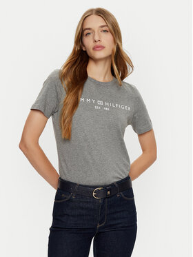 Tommy Hilfiger Tommy Hilfiger Tricou WW0WW40276 Gri Regular Fit