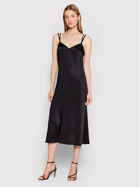 Sisley Sisley Коктейлна рокля 4RHELV00R Черен Regular Fit