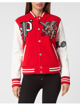 PHILIPP PLEIN PHILIPP PLEIN Kožená bunda 3451 Červená Slim Fit