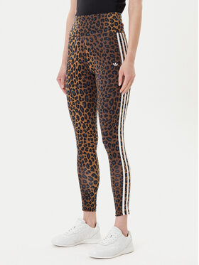 adidas adidas Pajkice Leopard 3-Stripes JW7308 Rjava Slim Fit