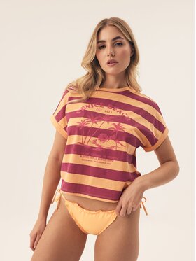 Esotiq Esotiq Bluzka 43056 Pomarańczowy Regular Fit