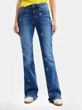 Desigual Desigual Jeans Daisies 24SWDD33 Blu Flare Fit