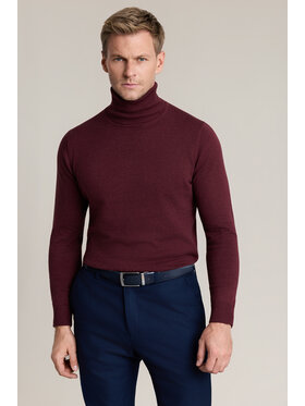 Lancerto Lancerto Sweter Jesse SW073226000048 Bordowy Regular Fit