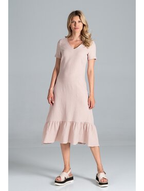 FIGL FIGL Sukienka M827 Beżowy Regular Fit