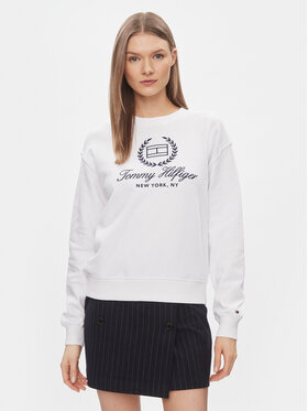 Tommy Hilfiger Tommy Hilfiger Felpa Flag Script WW0WW41758 Bianco Regular Fit