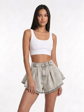 MissDenim MissDenim Szorty jeansowe Skorts Szary jasny Regular Fit