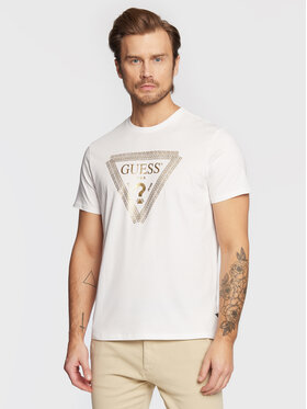 Guess Guess Tričko M3RI68 KBDK0 Biela Slim Fit