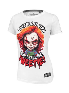 PITBULL PITBULL T-Shirt Koszulka damska Sweetie-Chu L Biały Regular Fit