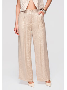 Ombre Ombre Spodnie materiałowe OW-PA-E0002 Khaki Relaxed Fit
