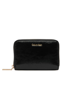 Calvin Klein Calvin Klein Novčanik Foil Glossy Square Zip Around LV04F1201G Crna