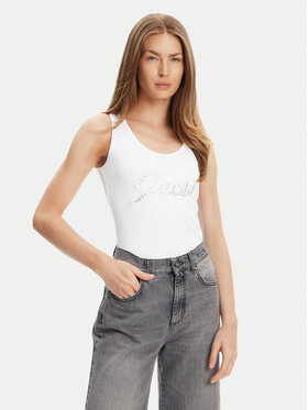 Guess Guess Top W5YP00 KCXJ2 Valge Regular Fit