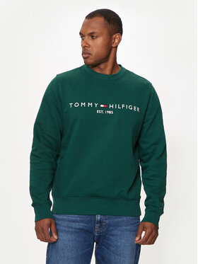 Tommy Hilfiger Tommy Hilfiger Džemperis ar kapuci Logo MW0MW11596 Zaļš Regular Fit