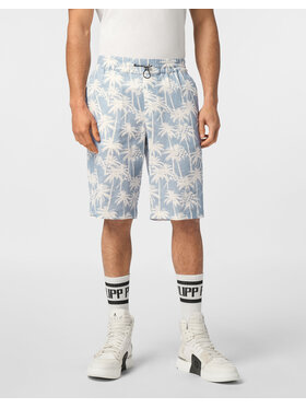 PHILIPP PLEIN PHILIPP PLEIN Pantaloncini di tessuto 24709 Azzurro chiaro Regular Fit