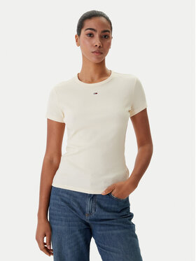 Tommy Jeans Tommy Jeans Tricou Essential DW0DW17383 Bej Slim Fit
