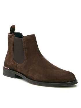 Tommy Hilfiger Tommy Hilfiger Jātnieku stila puszābaki Core Rwb Hilfiger Suede Chelsea FM0FM04757 Brūns