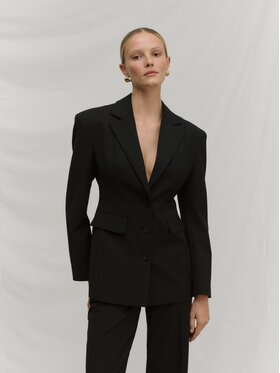 La Mania La Mania Marynarka JACKIE Czarny Classic Fit