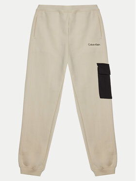 Calvin Klein Jeans Calvin Klein Jeans Teplákové kalhoty IB0IB02349 Écru Relaxed Fit