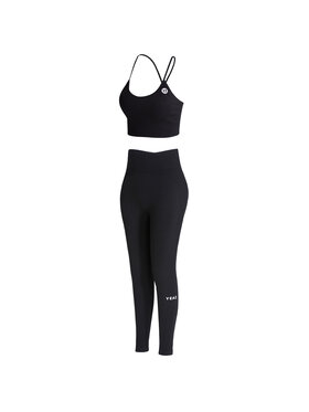 Yeaz Yeaz Komplet top i legginsy CHARM Czarny Slim Fit