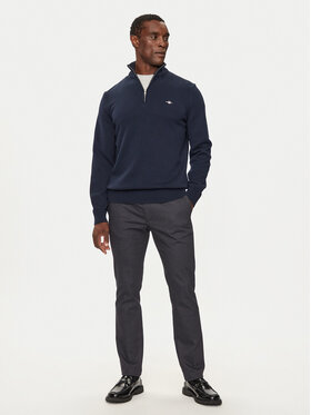 Gant Džemper Casual Cotton Half Zip 8030170 Tamnoplava Regular Fit