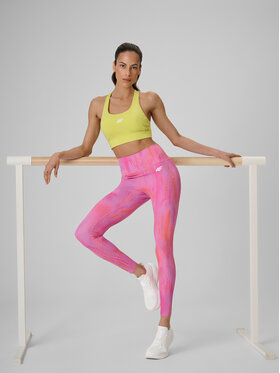 4F 4F Legginsy ACTIVE BY NATURE Czerwony Slim Fit