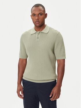 BOSS BOSS Тениска с яка и копчета Akoppo 50543670 Зелен Regular Fit