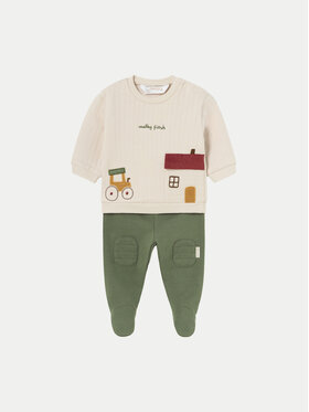 Mayoral Mayoral Set de bluză și pantaloni cu botoșei 2515 Verde Regular Fit