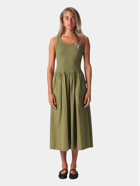 TeeShoppen TeeShoppen Sukienka codzienna 'Basic Collection' Zielony Regular Fit