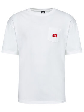 New Balance New Balance T-shirt Pocket Tee MT01567 Blanc Relaxed Fit