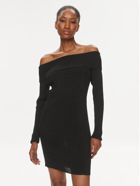 Tommy Jeans Tommy Jeans Rochie tricotată DW0DW17526 Negru Slim Fit