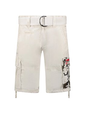Geographical Norway Geographical Norway Bermudy SX1425H/GNO-White Biały Regular Fit