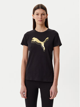 Puma Puma T-krekls Essentials Metallic 684995 Melns Regular Fit