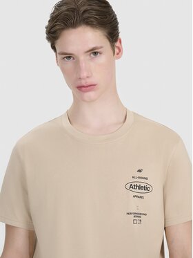 4F 4F T-Shirt 4FRSS25TTSHM2688-82S Brązowy Regular Fit