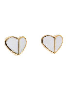 Kate Spade Kate Spade Обици Heritage Spade Small Heart Studs WBRUH264 Бял