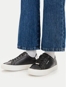 Calvin Klein Calvin Klein Sportcipők Vulc Lace Up Lth/Moire Bt HW0HW02747 Fekete