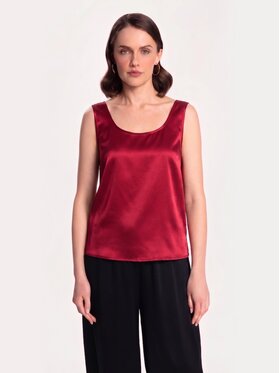 Cat&Cat Cat&Cat Top jedwabny basic Czerwony Regular Fit