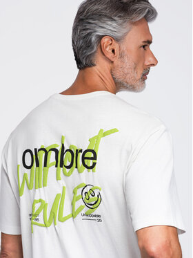 Ombre Ombre T-Shirt OM-TSPT-0284 Bílá Relaxed Fit