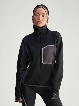 adidas by Stella McCartney adidas by Stella McCartney Bluza By Stella McCartney CLIMAWARM Running Full-Zip Midlayer Czarny Regular Fit