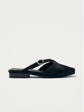ALOHAS ALOHAS Baleriny Adria Soft Black Leather Mules Czarny