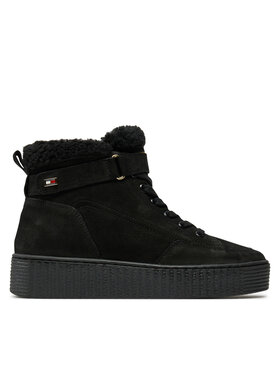 Tommy Hilfiger Tommy Hilfiger Tenisice Faux Fur Nubuck Low Lace-Up FW0FW08172 Crna