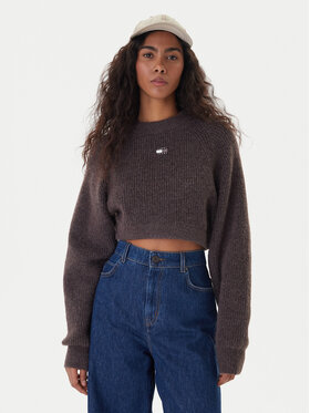 Tommy Jeans Tommy Jeans Svetr Badge DW0DW22024 Hnědá Regular Fit