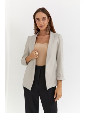 Bubala Bubala Marynarka Pepitka Beżowy Classic Fit