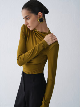 La Mania La Mania Bluzka SANNE Zielony Basic Fit